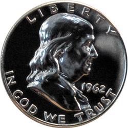 1962-P SILVER FRANKLIN HALF-PROOF