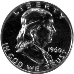1960-P SILVER FRANKLIN HALF-PROOF