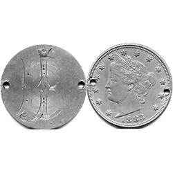 NICE LOVE TOKEN  JB  ON A 1883 UNC NICKEL