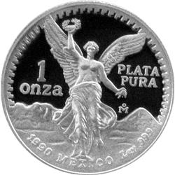 GEM 1990 Mo 1 oz SILVER ONZA-PROOF DCAM (33.6250 g.)