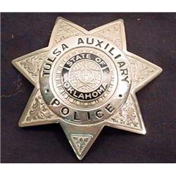 OBSOLETE TULSA AUXILIARY POLICE BADGE - Maker Mark