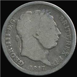 1817 Britain George III Shilling Better Grade (COI-7070)
