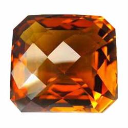 38.20ct Love Square Checker Cut Golden AAA Citrine Appraisal Estimate $7640 (GEM-22961)