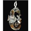 117ct Carved Druzy Agate Seahorse Pendant Super Sparkler With Sterling (JEW-1744)