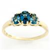 1.24Ct London Blue Topaz & Diamond Yellow 9K Gold Ring (JEW-9081X)