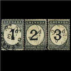 1892 Grenada Postage Due Set Nice (STM-0581)
