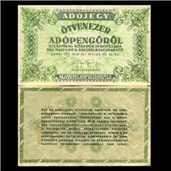 1946 Hungary 50000 Pengo Tax Note Hi Grade Scarce (CUR-05951)