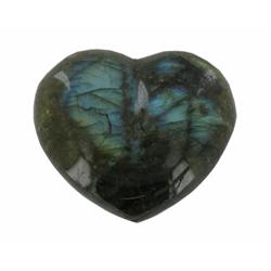 520ct Gem Grade Labradorite Polished Heart Neon Peacock Colors (GEM-21164)