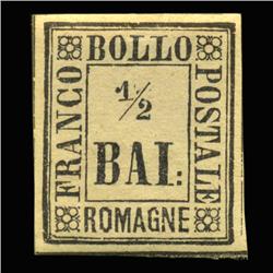 1859 RARE Italy Romagna 1/2b Postal Stamp Hi Grade MINT (STM-0202)
