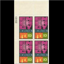 1974 US Energy Conservation 10c Plate Block MINT (STM-0644)