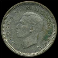 1943 New Zealand 3 Pence George VI Unc MS63+ (COI-6987)