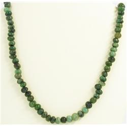 93ct Green Zambian Emereld Bead Neckalce 16" (JEW-1816)
