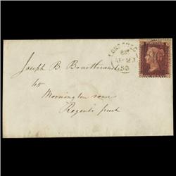 1858 RARE British 1p Red on Cover PREMIUM (STM-0611)