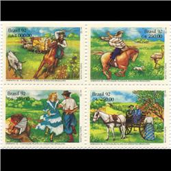 1992 Brazil Block of 4 Different Mint (STM-0641)