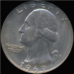 1969D Washington 25c Quarter Coin Graded GEM (COI-6859)