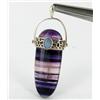 57ct Natural Rainbow Flourite Sterling Pendant (JEW-1729)