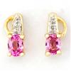 0.46Ct Pink Sapphire & Diamond 9K Gold Earrings (JEW-9145X)