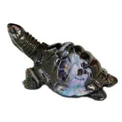 122.4ct Handcarved Rare Australian Boulder Opal Turtle (GEM-20379)
