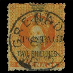 1888 Grenada 4p Overprint on 2s Postage Stamp Scarce (STM-0602)