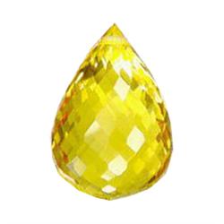 19.70ct Golden Yellow Citrine Briolette Appraisal Estimate $3940 (GEM-25141A)