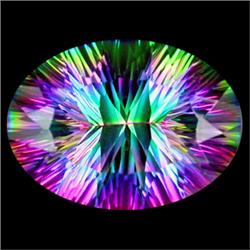 19ct Top Grade Blazing Color Oval Mystic Topaz (GMR-0991)