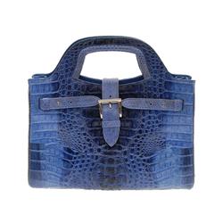 Ladies Blue Crocodile Handbag (ACT-098)