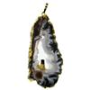 Image 1 : 66ct Carved Druzy Agate Tourmaline Pendant Super Sparkler Gold Vermeil (JEW-1738)