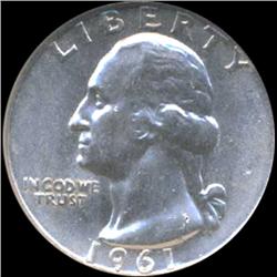 1961D Washington 25c Silver Quarter Coin Graded GEM (COI-6844)