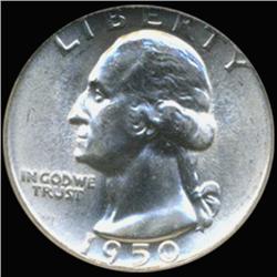 1950 Washington 25c Silver Quarter Coin Graded GEM (COI-6823)