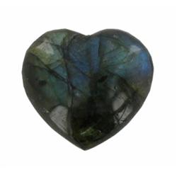 55.38ct Gem Grade Labradorite Polished Heart Neon Peacock Colors (GEM-21173)