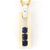 0.43Ct Blue Sapphire & Diamond 9K Gold Pendant (JEW-9091X)