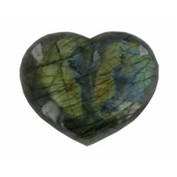 645ct Gem Grade Labradorite Polished Heart Neon Peacock Colors (GEM-21166)