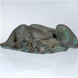 Antique Chinese Bronze Dog & Puppy (ANT-090)