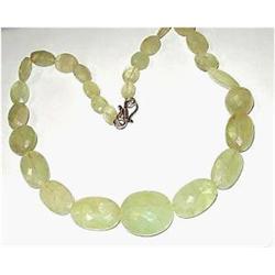 384ct Natural Untreated Hand Faceted Green Beryl Necklace (JEW-1812)