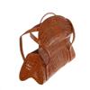 Image 4 : Ladies Brown Crocodile Hide Skin Handbag (ACT-039)