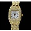 Image 2 : Ladies Solid 14k Gold Geneve Watch With 96 White Diamonds (WAT-164)