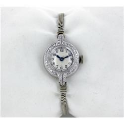 Vintage 1950s Ladies Platinum/White Gold & Diamond Movado Watch RARE (WAT-168)