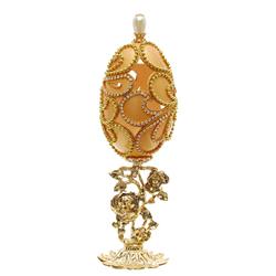 Ornate Gilded Decorated Goose Egg Ornament (ACT-124)