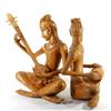Image 2 : Hand Carved Teak Pair Musician Statues (CLB-221)