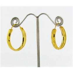 22k Gold Vermeil Earrings 1" (JEW-1598)