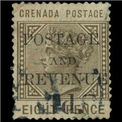 1890 Grenada 1p Overprint Postage Stamp Scarce (STM-0570)