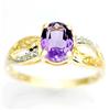 1.58Ct Natural Amethyst & Diamond 9K Gold Ring (JEW-9052X)