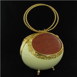 Ostrich Egg Shell Handled Handbag Purse  (ACT-029)