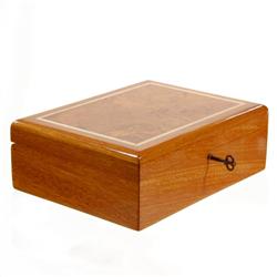 Inlaid Burl Box Handmade Rare Afzelia INVEST (DEC-084)