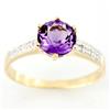 1.60Ct Genuine Natural Amethyst & Diamond 9K Gold Ring (JEW-9171X)