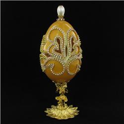 Ornate Gilded Decorated Goose Egg Jewelry Box (ACT-142)