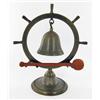 Image 1 : Bronze Ship's Wheel With Bell and Clapper (ANT-853)