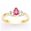0.85Ct Ruby , White Sapphire & Diamond 9K Gold Ring (JEW-9072X)