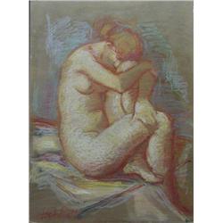 Jan De Ruth, Untitled Nude, Signed Oil on Board