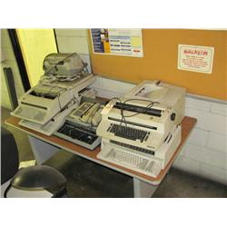 Desk, Typewriters, Printers
